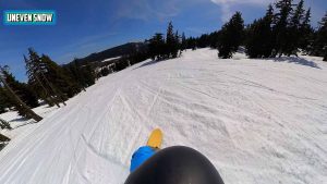 Nitro Fin Twin in Mid Morning Uneven Snow
