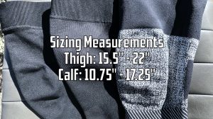 Size ranges for CEP knee sleeve